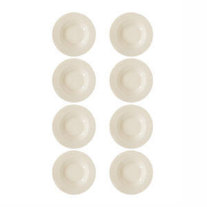 Set of 8 HOMER LAUGHLIN Fiesta Rimmed Soup Bowls in White