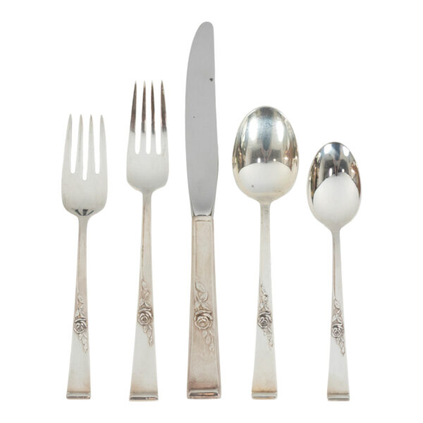 74 Piece REED AND BARTON Classic Rose Sterling Flatware - Image 1