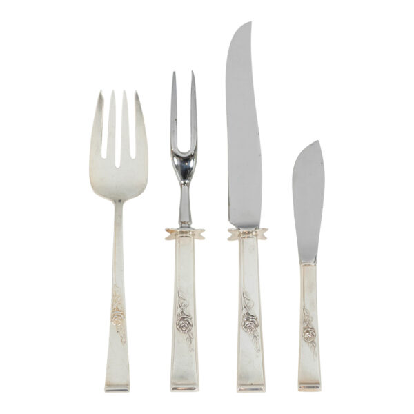 74 Piece REED AND BARTON Classic Rose Sterling Flatware - Image 4