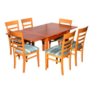 COPENHAGEN Teak Refectory Style Dining Table with 6 Chairs