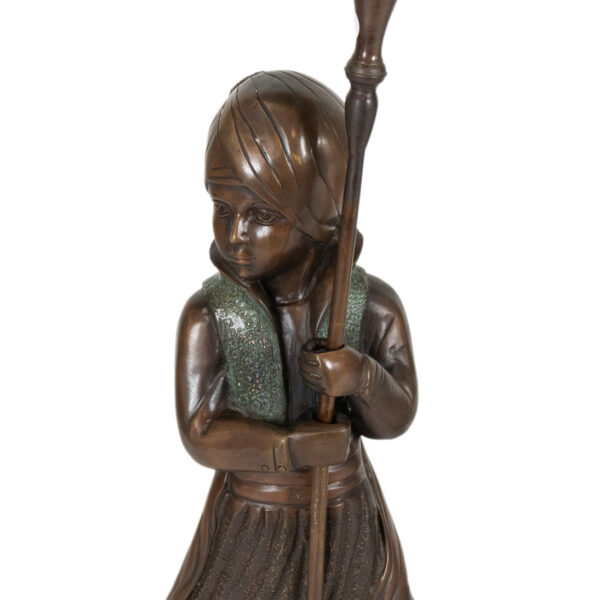 Set of 2 Bronze Figural Floor Candelabras - Image 3