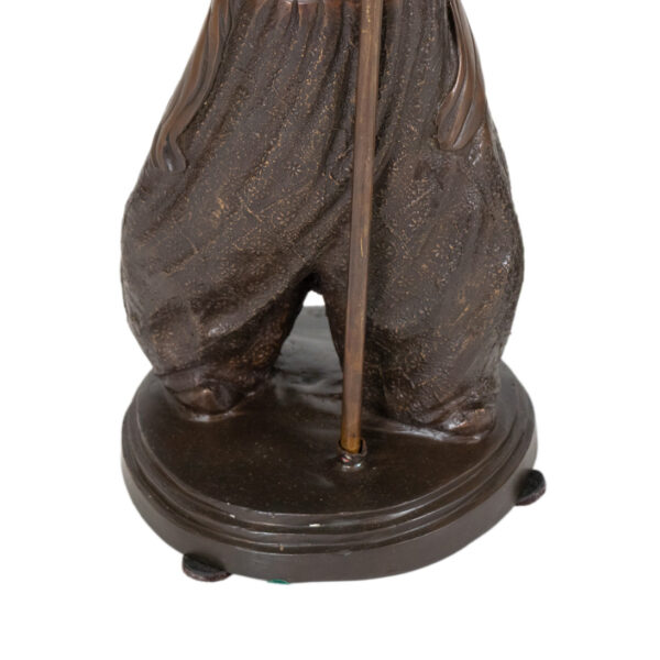 Set of 2 Bronze Figural Floor Candelabras - Image 4