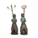 Set of 2 Bronze Figural Floor Candelabras - Image 5