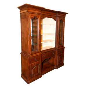 HARDEN Wood and Off White Breakfront Cabinet