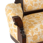 Eastlake Victorian Carved Walnut Settee with Gold Floral Upholstery - Image 4