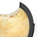 JASMINE ART GLASS Round Vase on Black Metal Stand - Image 3