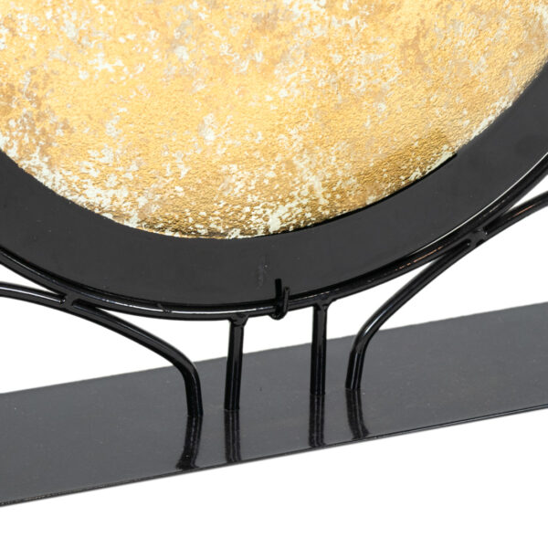 JASMINE ART GLASS Round Vase on Black Metal Stand - Image 4