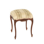 Vintage Carved Leg Stool in Floral Upholstery