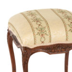 Vintage Carved Leg Stool in Floral Upholstery - Image 3