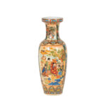 Hand Painted Vase with Geishas and Flowers