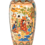Hand Painted Vase with Geishas and Flowers - Image 3