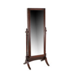 Cherry Framed Cheval Mirror with Jewelry Storage - Image 2