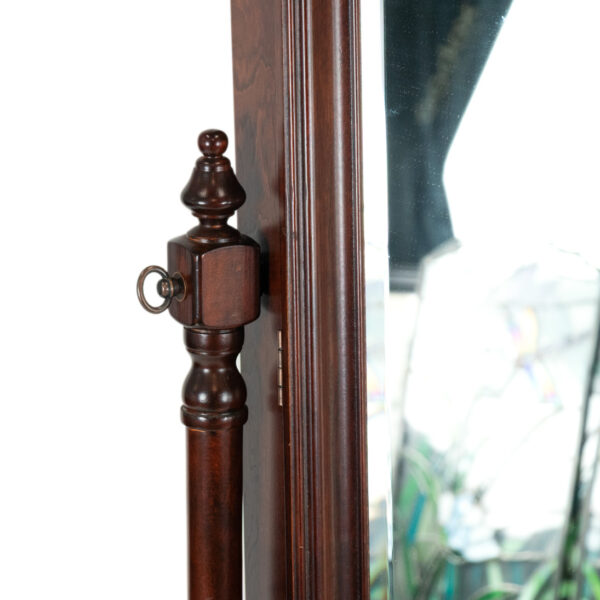 Cherry Framed Cheval Mirror with Jewelry Storage - Image 3