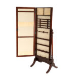 Cherry Framed Cheval Mirror with Jewelry Storage - Image 5
