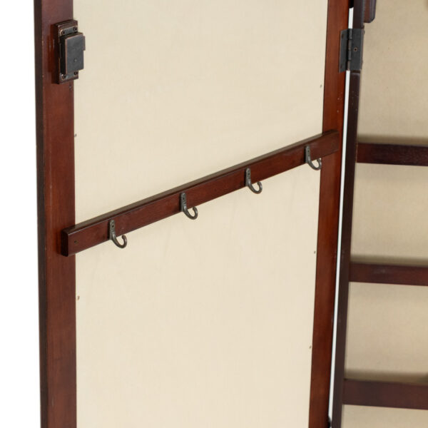 Cherry Framed Cheval Mirror with Jewelry Storage - Image 7