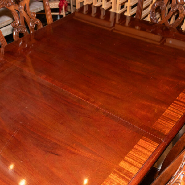 STONELEIGH Mahogany Chippendale Dining Table with/ 2 Leaves and 6 Chairs - Image 2