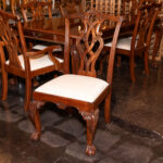STONELEIGH Mahogany Chippendale Dining Table with/ 2 Leaves and 6 Chairs - Image 10