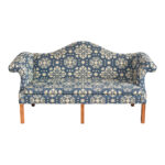 THE SERAPH Camelback Deerfield Sofa in Blue and Ivory Patterned Upholstery