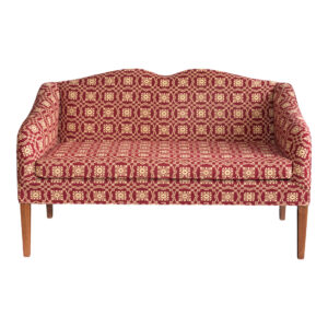 THE SERAPH Country Heart Sofa in Blue and Ivory Patterned Upholstery