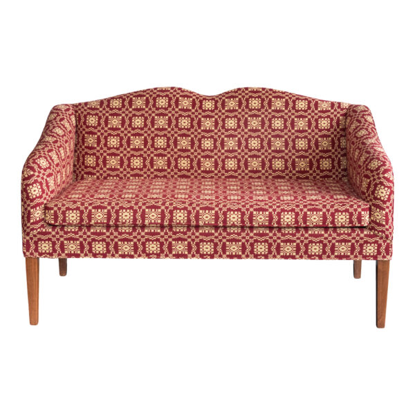 THE SERAPH Country Heart Sofa in Blue and Ivory Patterned Upholstery - Image 1