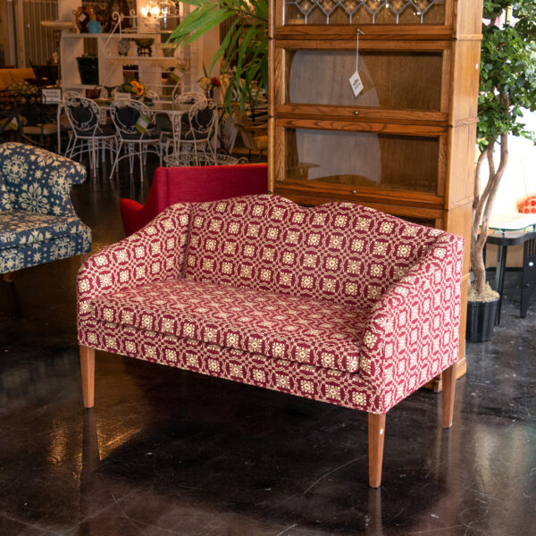 THE SERAPH Country Heart Sofa in Blue and Ivory Patterned Upholstery - Image 6