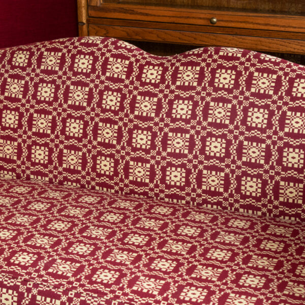 THE SERAPH Country Heart Sofa in Blue and Ivory Patterned Upholstery - Image 3