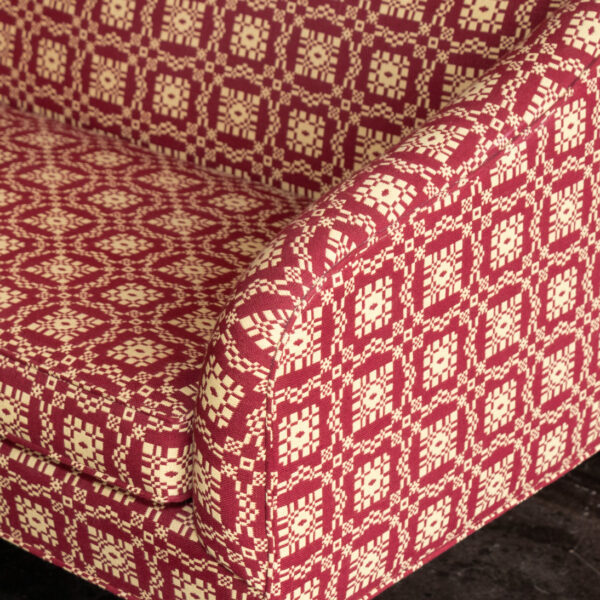 THE SERAPH Country Heart Sofa in Blue and Ivory Patterned Upholstery - Image 4