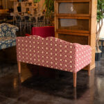 THE SERAPH Country Heart Sofa in Blue and Ivory Patterned Upholstery - Image 7