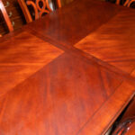 Cherry Finish Cabriole Leg Dining Table with 2 Leaves and 8 Chairs - Image 2