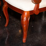 Cherry Finish Cabriole Leg Dining Table with 2 Leaves and 8 Chairs - Image 7