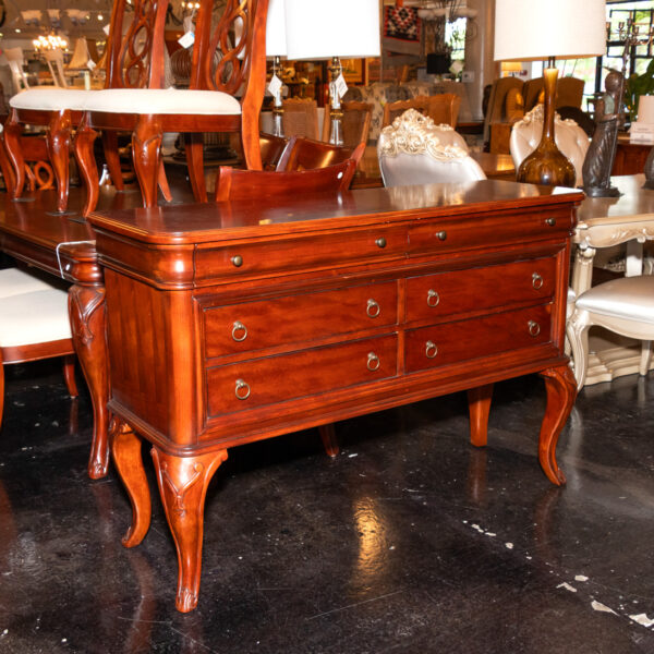 Six Drawer Sideboard on Cabriole Legs in Cherry Finish - Image 7