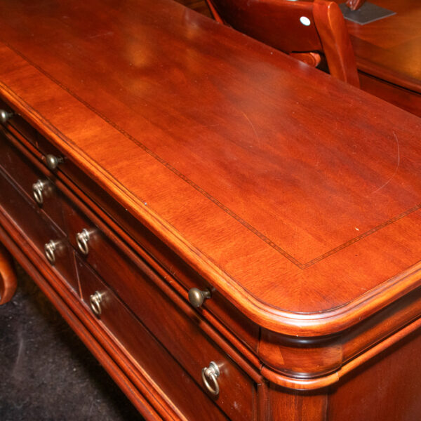 Six Drawer Sideboard on Cabriole Legs in Cherry Finish - Image 3