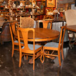 Oak Paw Foot Dining Table with 2 Leaves and 4 Chairs - Image 10