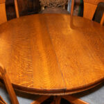 Oak Paw Foot Dining Table with 2 Leaves and 4 Chairs - Image 2