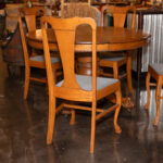 Oak Paw Foot Dining Table with 2 Leaves and 4 Chairs - Image 9