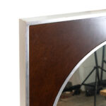 Vintage MAJESTIC CO. Wood and Brushed Chrome Framed Mirror - Image 2