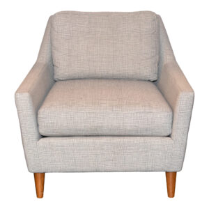 WEST ELM Mid Century Style Chair in Gray and White Patterned Upholstery