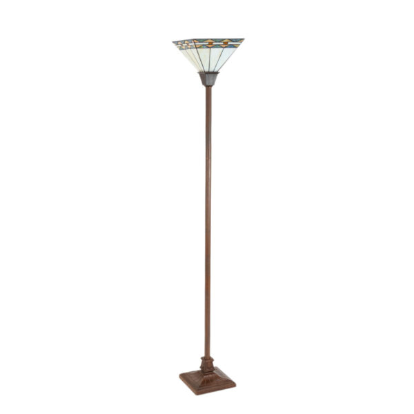 Art and Crafts Style Stained Glass Floor Lamp - Image 1