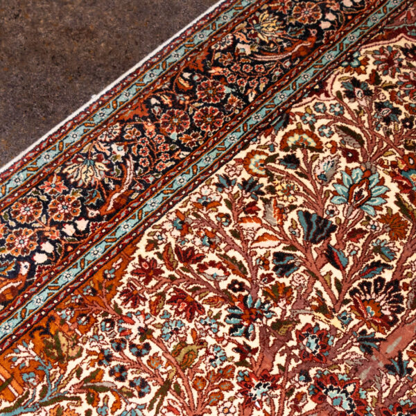 4’ x 6’ Kashmiri Hand Knotted Silk Tree of Life Rug - Image 3