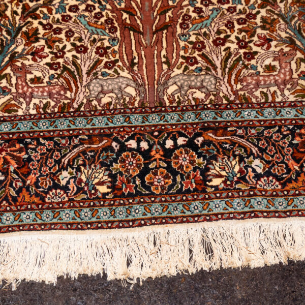 4’ x 6’ Kashmiri Hand Knotted Silk Tree of Life Rug - Image 4