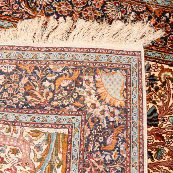 4’ x 6’ Kashmiri Hand Knotted Silk Tree of Life Rug - Image 6