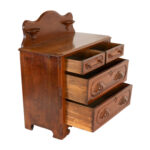 Antique Walnut Bedside Table with Candle Ledges - Image 6