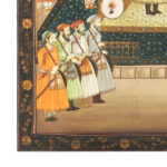 Large Vintage Persian Pishwa Wedding Scene Gouache on Silk - Image 4