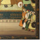 Large Vintage Persian Pishwa Wedding Scene Gouache on Silk - Image 5