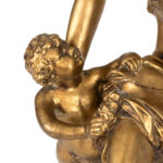 Vintage Gold Gilt Plaster Sculpture of Woman and Cherub - Image 3
