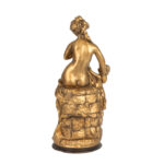Vintage Gold Gilt Plaster Sculpture of Woman and Cherub - Image 5