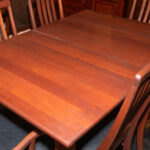 Amish Made Cherry Dining Table with 4 Leaves and 6 Slat Back Chairs - Image 2