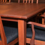Amish Made Cherry Dining Table with 4 Leaves and 6 Slat Back Chairs - Image 3