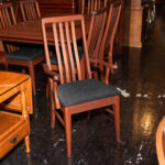 Amish Made Cherry Dining Table with 4 Leaves and 6 Slat Back Chairs - Image 5