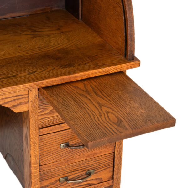 Vintage Oak Child Roll Top Desk with Chair - Image 5